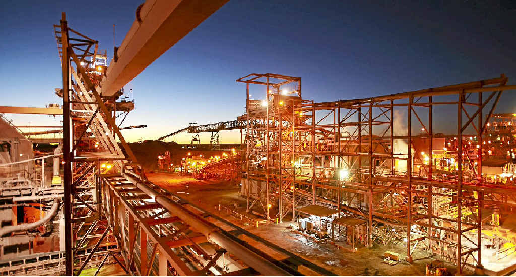 A BHP Billiton copper/uranium/gold/silver processing plant near the Olympic Dam mine in South Australia. A BHP Billiton copper/uranium/gold/silver processing plant near the Olympic Dam mine in South Australia.
